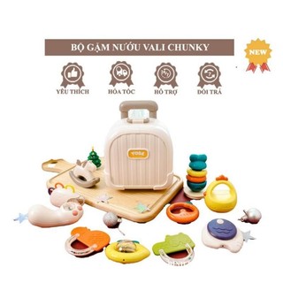 Bộ Đồ Chơi Gặm Nướu 10 Món Có Vali Đựng, Xúc Xắc Gặm nướu Nhiều Hình Ngộ Nghĩnh An Toàn Cho Bé