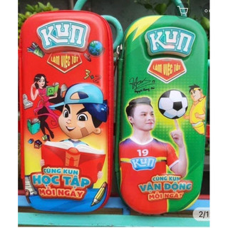Hộp bút Kun bọc vải hình 3D có đèn phát sáng quà tặng sữa kun