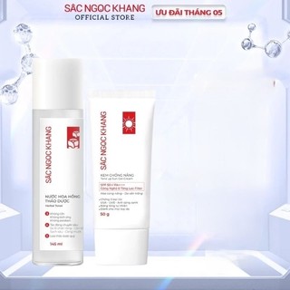 Combo nước hoa hồng và kem chống nắng sắc ngọc khang