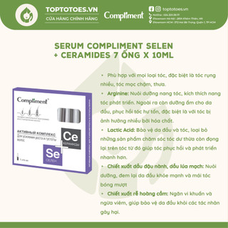 Serum Compliment Selen+ Ceramides giảm rụng, kích thích tóc mọc nhanh, tăng độ dày cho tóc 7 ống x 10ml