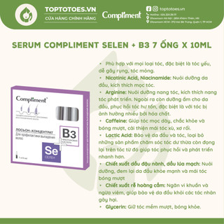 Serum Compliment Selen+ B3 ngăn ngừa rụng tóc, kích thích mọc tóc và dưỡng tóc chắc khỏe 7 ống x 10ml