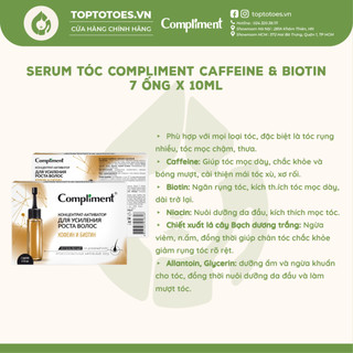 Serum tóc Compliment Caffeine & Biotin kích thích mọc tóc, làm dày, giảm rụng tóc 7 ống x 10ml