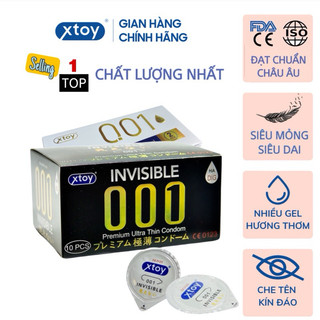  Bao cao su XTOY siêu mỏng nhiều gel bôi trơn gân gai truyền nhiệt tốt hương thơm Hộp 10 bcs 