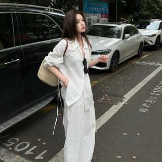 Set sơmi Đũi tơ hàn cao cấp quần ống rộng đi chơi đi biển du lịch phong cách vintage mùa hè Nữ Áo 