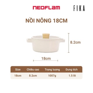 Nồi nông Neoflam Fika 18cm, dung tích 1.5L, trọng lượng 1kg. Hàng có sẵn giao ngay