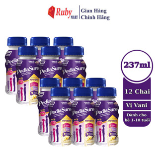  Combo 2 lốc Sữa bột pha sẵn Pediasure 237ml vị vani  Lốc 6 chai  