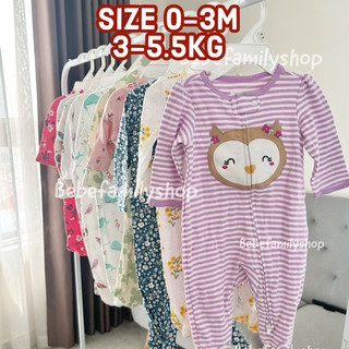 [Size 0-3M] Bộ body liền thân cho bé gái/ Body liền tất, body dài không tất cho bé/ Sleepsuit cho bé gái xuất dư- SLG