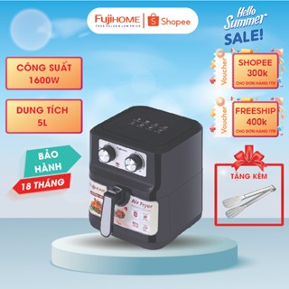 Nồi chiên không dầu Fujihome tự ngắt có chống dính, TẶNG kẹp gắp thức ăn bảo hành 24T