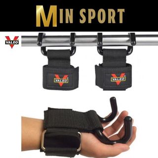 Dây quấn cổ tay có móc nâng tạ chính hãng valeo vl-3302- hỗ trợ kéo xà, tập lưng