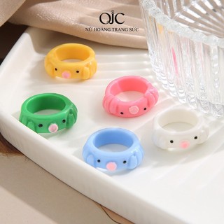 Nhẫn Nhựa Hình Ếch/Gà/Gà Dễ Thương Thời Trang Cho Nam Nữ - SPAO02