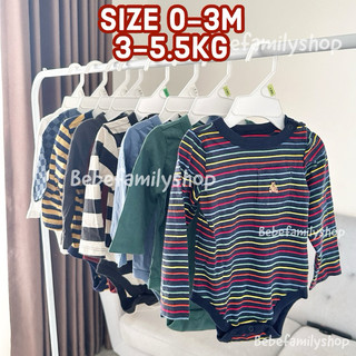 SIZE 0-3M Body chip dài tay bé trai xuất dư Carters/ bodysuit cho bé trai xuất dư tay dài - TDBT