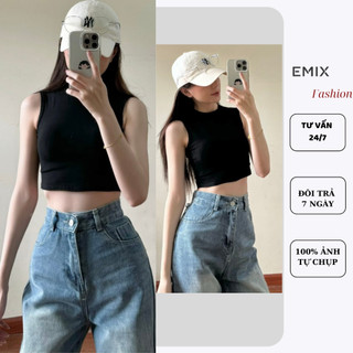 Áo thun trơn ba lỗ dáng croptop EMIX Aobalo2300/P0K34