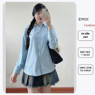 Áo sơ mi lụa đuôi tôm EMIX freesize dưới 58kg Somilua0294/P5K3