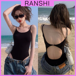  Áo Bodysuit Hai Dây RANSHI Đi Biển Thiết Kế Khoét Lưng Ôm Trọn Body Sexy Chất Tăm Lạnh Hàn Thoáng Mát - RBS035