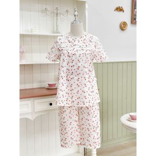 MEDYLA - Bộ bầu mặc nhà ở cữ đi chơi có khóa lửng vải tằm hoa cho bầu mặc trong và sau sinh - BNN1747