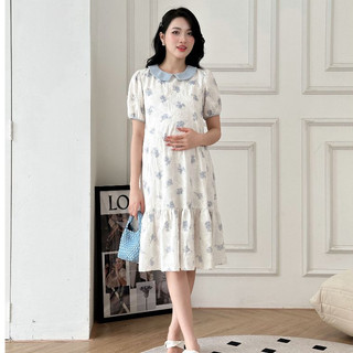 MEDYLA - Váy bầu mùa hè thiết kế chéo hàn 3 nơ đính đầm bầu công sở cho bầu mặc đi làm dự tiệc - VTA1736