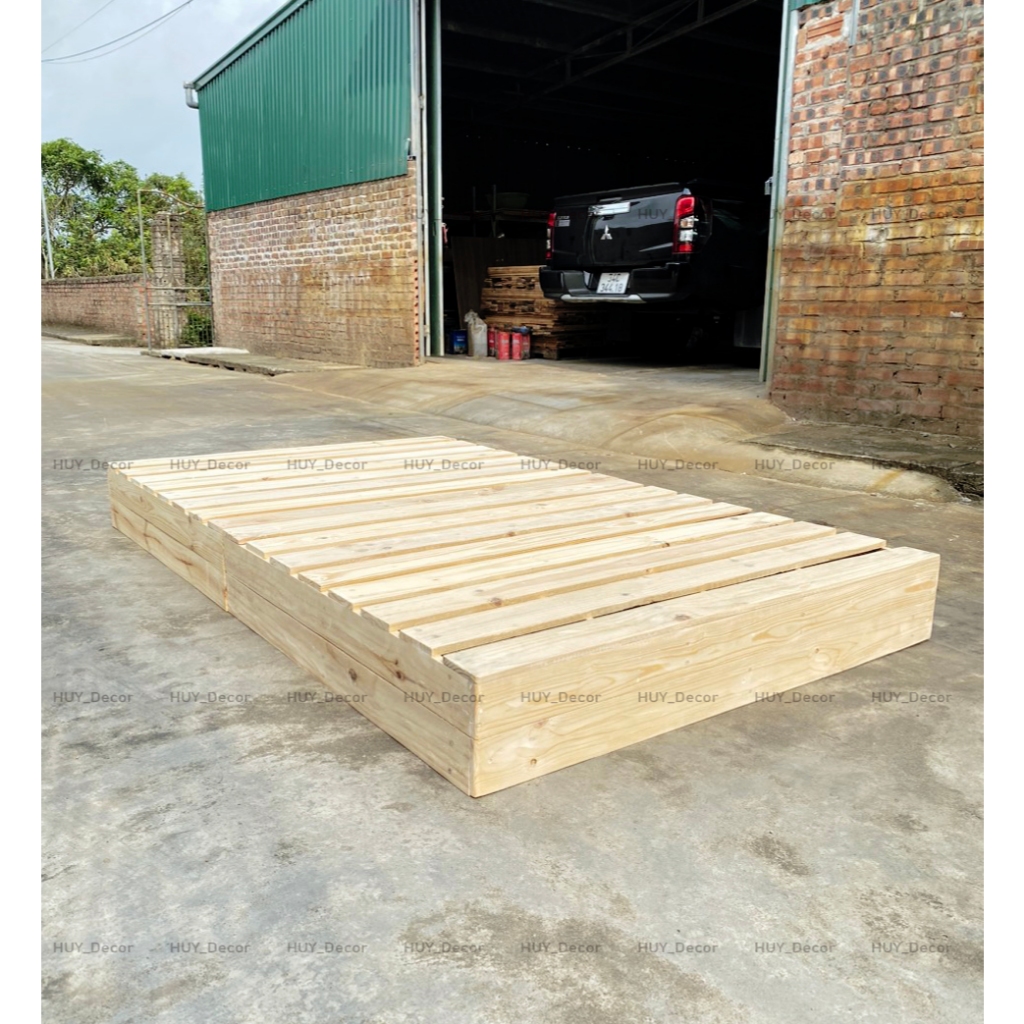 giường 1m2x2m cao 20 cm , GIƯỜNG PALLET GỖ THÔNG