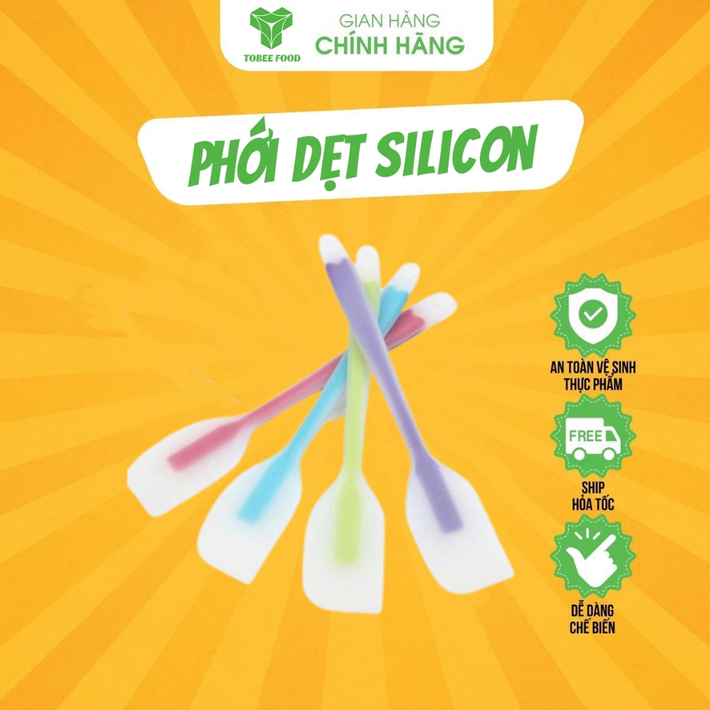 Phới dẹt Silicon 21cm - TOBEE FOOD, DỤNG CỤ LÀM BÁNH