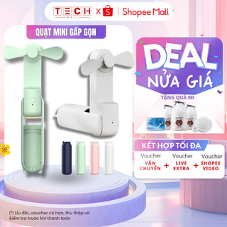 Quạt mini bỏ túi cầm tay GODWELL gấp gọn 3 chế độ gió tích hợp làm sạc dự phòng điện thoại dung lượng pin 2000mAh