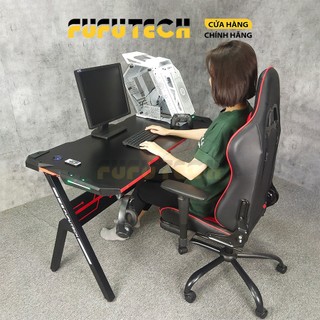 Bàn Gaming Fufutech Winner X2 120x60 Cm Không Rung Lắc Mặt Gỗ Mdf Có Giáp Đèn Led 7 Màu, Tích Hợp Cắm Sạc USB Nhiều Cổng