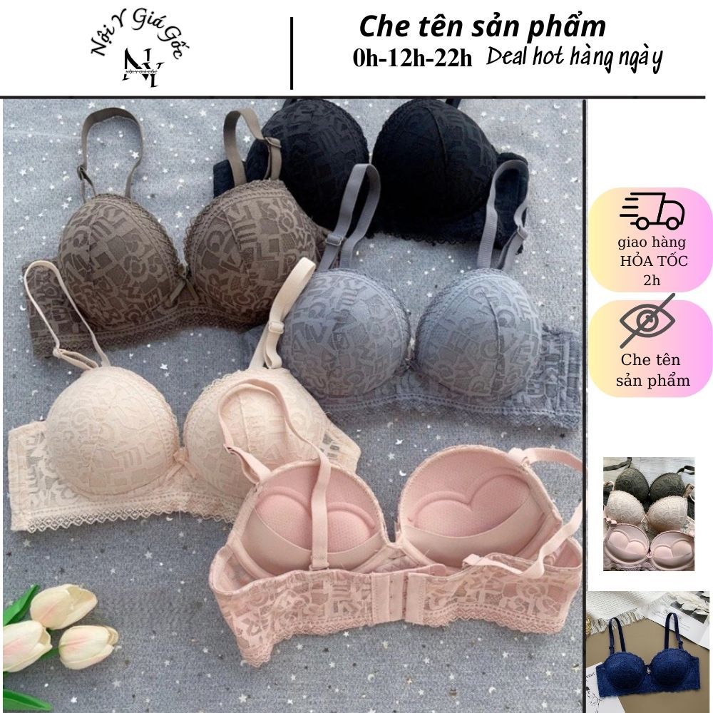 Áo lót đúc ren, bra đúc su ren không gọng đệm dày 5.5cm siêu nâng ngực MS912