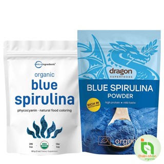 Bột tảo xoắn xanh hữu cơ Micro Ingredients 60g - Dragon Superfoods 75g Organic Blue Spirulina Powder