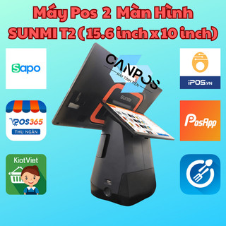 Máy bán hàng sunmi t2 2 màn hình dùng pos365 , kiotviet , sapo , popapp , ocha , ipos ...