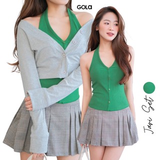 Set áo JARI - Áo thun yếm phối khoác trễ vai