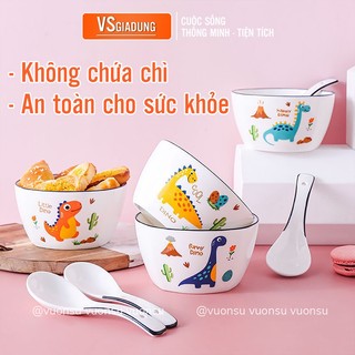 [XẢ KHO] Bát ăn cơm dễ thương chất liệu sứ cao cấp hình mèo và khủng long - VS26