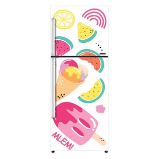 Decal dán tủ lạnh - kem trái cây - trang trí nhà cửa