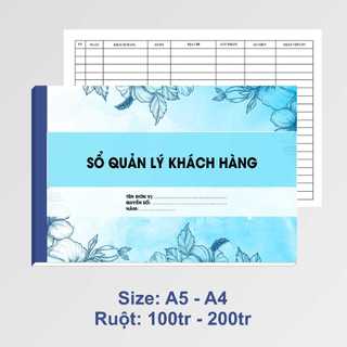 In Sổ theo dõi spa, Liệu trình, nhập hàng, quản lý doanh thu, quản lý nhân sự theo yêu cầu, 1 quyển 200 trang