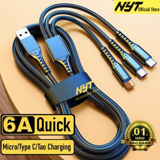 Cáp Sạc Nhanh 3 Đầu Micro / Type C /Táo Cao Cấp NYT CS103 - BH 24T Đổi Mới