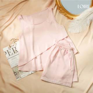 Bộ Đồ Ngủ Lụa Vạt Sóng Cách Điệu Loirechic BNC06