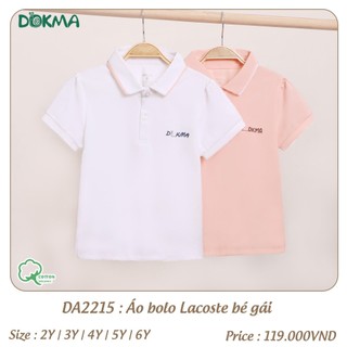 2-6Y Áo cộc tay polo bé gái Dokma DA2215 (11-21kg)