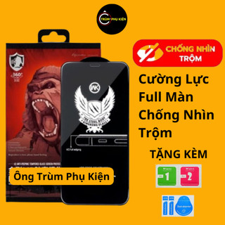 Kính Cường Lực IPhone Chống Nhìn Trộm KK Full Màn 4D 6splus/7plus/8/8plus/x/xs/11/12/13/plus/14/15/pro/promax/ốp lưng