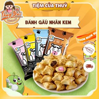 Bánh Gấu Mix 4 Vị Choco Bear Nhân Kem, Bánh Gấu Nhân Kem Bơ Sữa Nội Địa, Tiệm ăn vặt Thuỳ Bùi