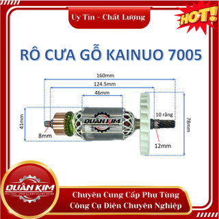 Rotor/ruột máy cưa gỗ kainuo 7005 185 10 răng dấu sắc tặng kèm chổi than