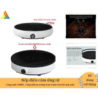 Bếp từ Xia0mi Youth Lite DCL002CM -  Bếp điện từ Xia00 Milife Induction Cooker 99 mức nhiệt kết nối app mihome
