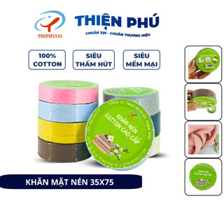 Khăn Tắm Nén Du Lịch Hàng Việt Nam Thiện Phú 30*75*65g Chất Liệu Cotton Tái Sử Dụng Nhiều Lần