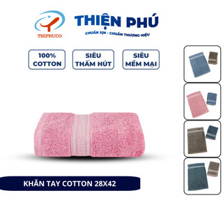 Khăn Tay Cotton Cao Câp Thiện Phú 28x42x52g, Khăn Đa Năng S362 Bông Sợi Tự Nhiên Thấm Nước Tốt