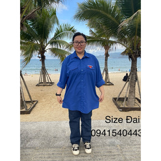 Áo đoàn thanh niên size đại , vòng bụng rộng 120-130cm , dài áo 84-88cm.