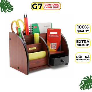 Hộp cắm bút gỗ loại đẹp, Hộp gỗ đựng bút để bàn 6051