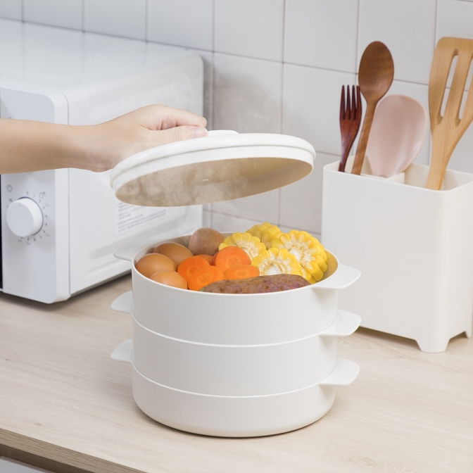 Bộ xửng hấp Yoko 1 ngăn, 2 ngăn Bộ sản phẩm gồm nắp, thân 2 cái và ngăn chứ nước