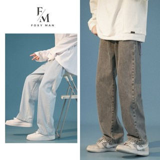 Quần Jean Nam Baggy RETRO Ống Rộng Xuông Cạp Cao - Quần Bò Nam Dáng Suông Basic Form Đứng Quần Baggy Unisex FOXYMAN
