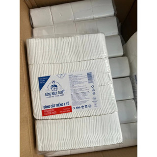 Bông bạch tuyết - bông y tế cắt miếng 1kg 10x10 cm hoặc 7x7 cm