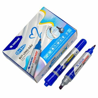 [MUA SỈ GIẢM 10%] Bút lông dầu Thiên Long PM-09, 2 đầu bơm mực, Nét (6.0mm-0.8mm) (Xanh, Đỏ, Đen) (1cây)