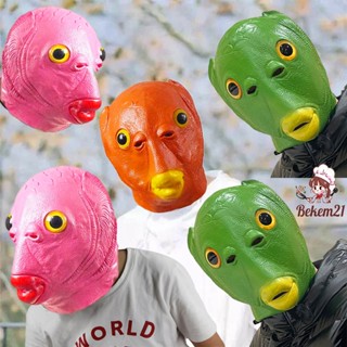   4 MÀU   Mặt Nạ Trùm đầu Hóa Trang Quái Vật đầu Cá Màu Xanh Lá Phù 