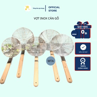 Vợt Vòng Cán Gỗ, Vợt Vớt Thức Ăn Vợt Inox Cán Gỗ (Đủ Size) Mta-Mart Chịu Nhiệt, Vệ Sinh, Tiện Dụng