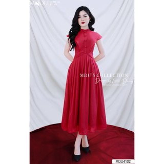  MDU4102  Váy thiết kế thanh lịch và sang trọng với chất liệu Tơ Óng  cao cấp, hàng 2 lớp có lót lụa.