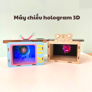Hộp gỗ chiếu phim hologram 3d amazing kids đồ chơi tự lắp ráp tạo ảo ảnh 3d hộp hologram 3d cho bé hộp chiếu phim 3d